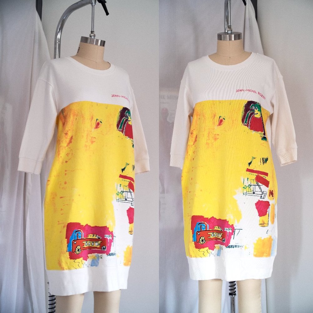 SPRZ NY Jean-Michel Basquiat Uniqlo Pop Art Long Jumper Tunic Sweatshirt Dress